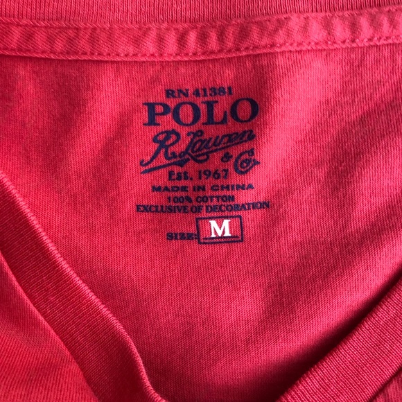 Polo Yellow Logo Orange V-Neck T-Shirt - Picture 4 of 4